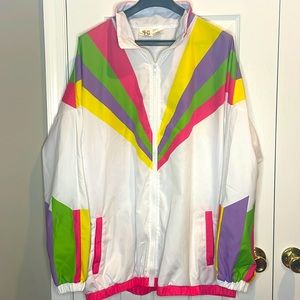 80s In Aspen Style Windbreaker Jacket